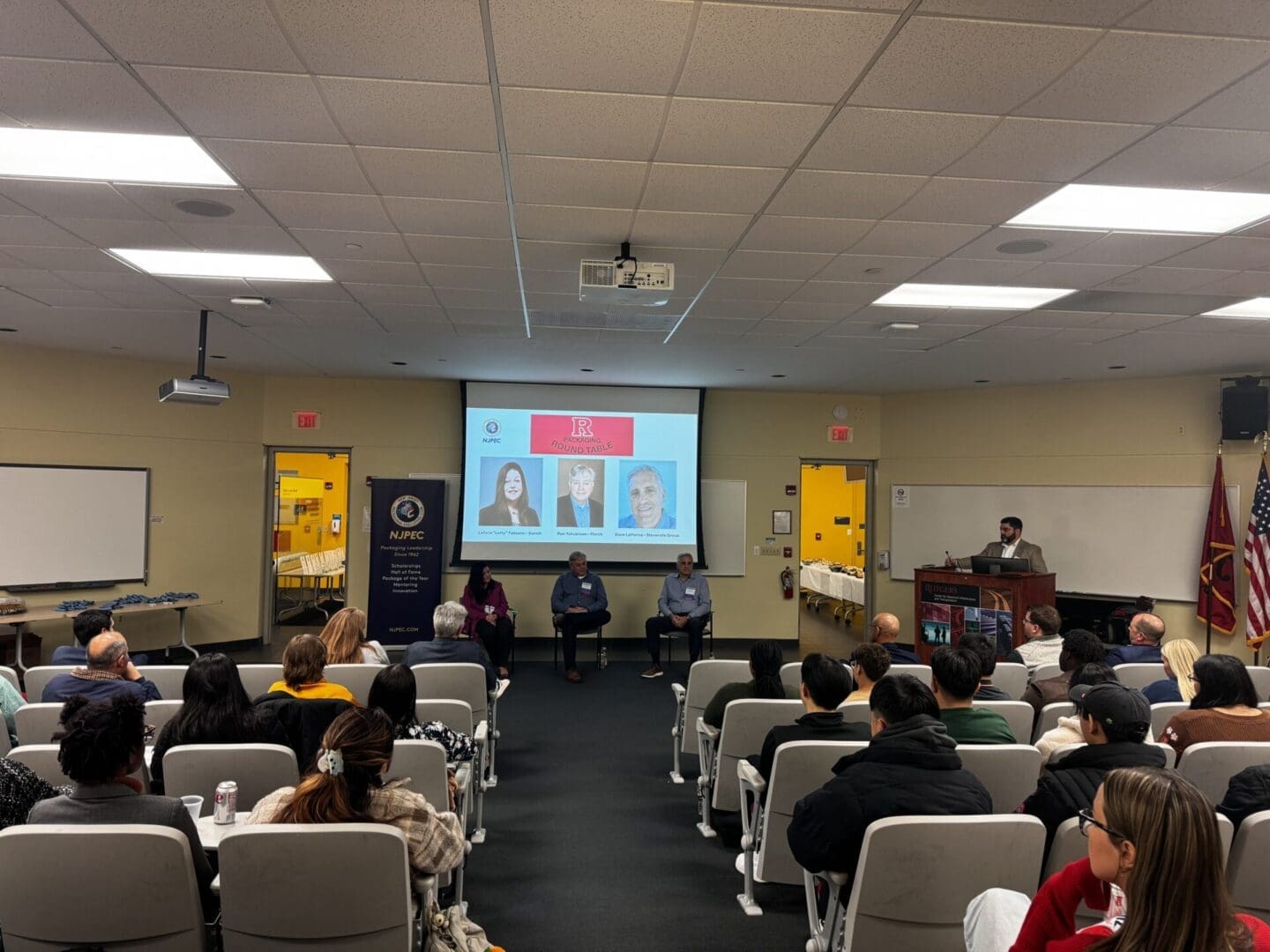 Panel discussion in a classroom setting.